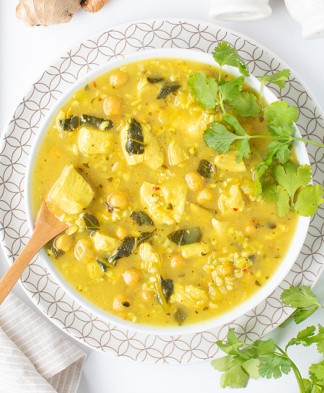 Ginger Turmeric Chicken Soup with Bone Broth
