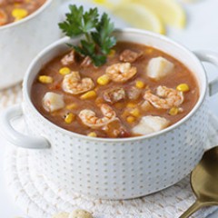 Shrimp Boil Soup with Uncured Sausage