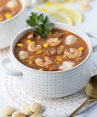 Shrimp Boil Soup with Uncured Sausage