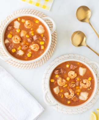 Shrimp Boil Soup with Uncured Sausage